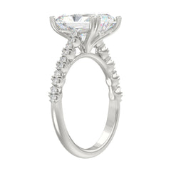 Ladies 14K White Gold Ladies Elegance- Bridal Set  3 1/3CT Round &amp; Radiant Diamond 3.00CT Radiant Center stone (Color F-G -Clarity VS1/VS2)