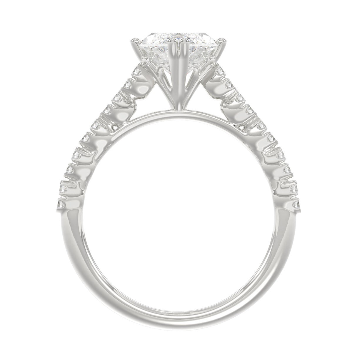 Ladies 14K White Gold Ladies Elegance- Bridal Set  3 1/3CT Round & Marquise Diamonds 3.00CT Marquise Center stone (Color F-G -Clarity VS1/VS2)