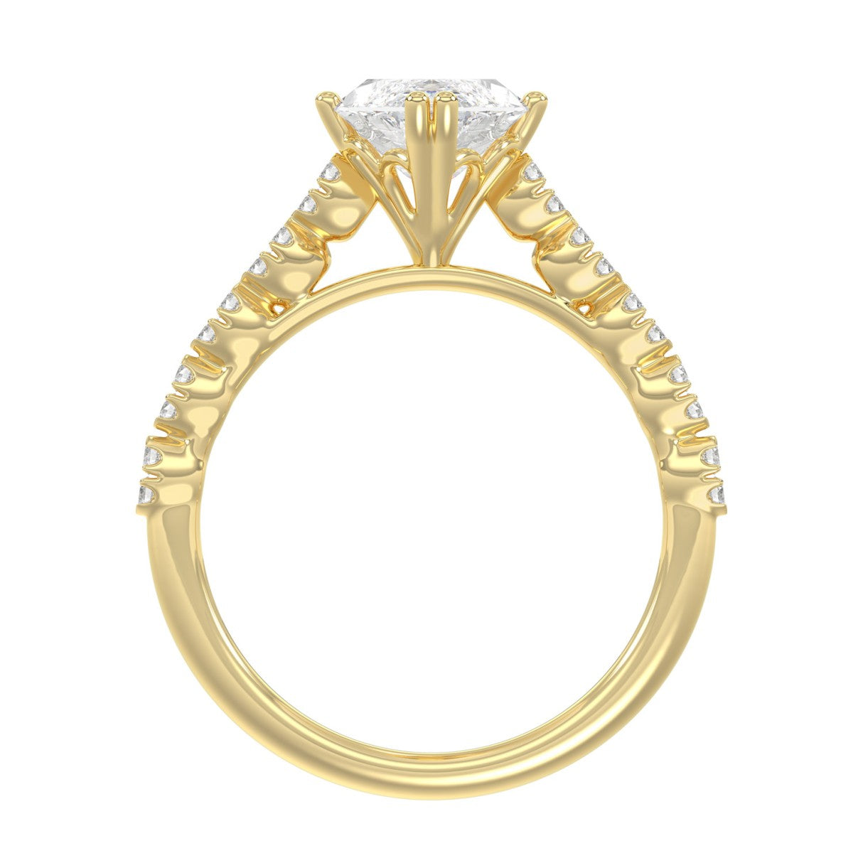Ladies 14K Yellow Gold Ladies Elegance- Bridal Set  3 1/3CT Round & Marquise Diamonds 3.00CT Marquise Center stone (Color F-G -Clarity VS1/VS2)