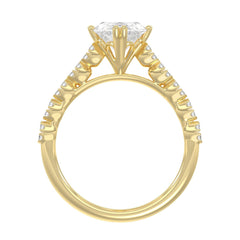 Ladies 14K Yellow Gold Ladies Elegance- Bridal Set  3 1/3CT Round & Marquise Diamonds 3.00CT Marquise Center stone (Color F-G -Clarity VS1/VS2)