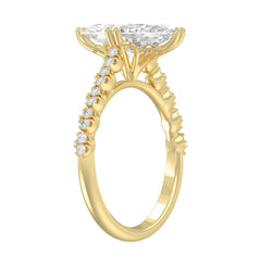 Ladies 14K Yellow Gold Ladies Elegance- Bridal Set  3 1/3CT Round & Marquise Diamonds 3.00CT Marquise Center stone (Color F-G -Clarity VS1/VS2)