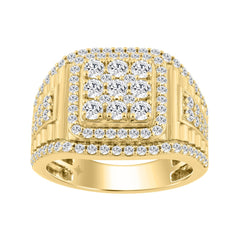 14K YELLOW GOLD 2.00CT ROUND DIAMOND MEN'S RING