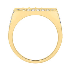 14K YELLOW GOLD 3.00CT ROUND/PRINCESS DIAMOND MEN'S RING