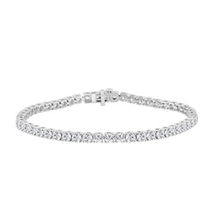 14K WHITE GOLD 6 3/8CT ROUND DIAMOND LADIES BRACELET