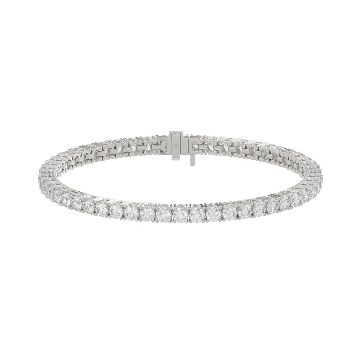 14K WHITE GOLD 6 3/8CT ROUND DIAMOND LADIES BRACELET