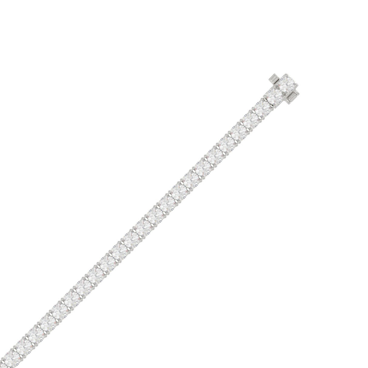 14K WHITE GOLD 6 3/8CT ROUND DIAMOND LADIES BRACELET