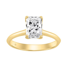 14K YELLOW GOLD 1 1/2CT RADIANT DIAMOND LADIES SOLITAIRE RING