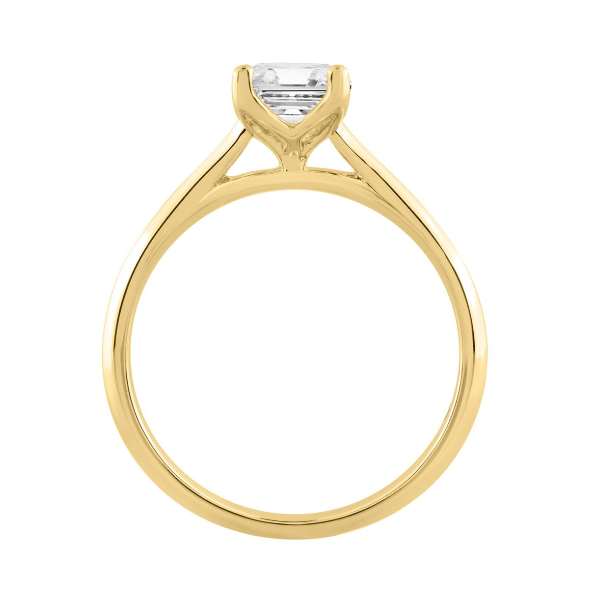 14K YELLOW GOLD 1 1/2CT RADIANT DIAMOND LADIES SOLITAIRE RING