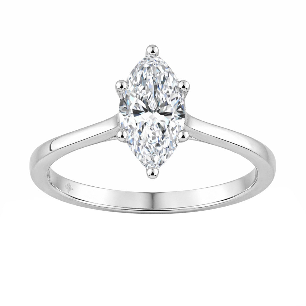 14K WHITE GOLD 1.00CT MARQUISE DIAMOND LADIES SOLITAIRE RING (CENTER STONE MARQUISE DIAMOND 1CT