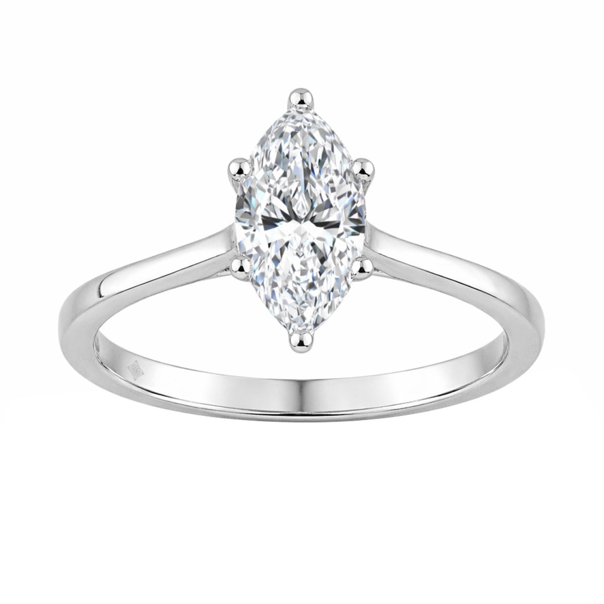 14K WHITE GOLD 1.00CT MARQUISE DIAMOND LADIES SOLITAIRE RING (CENTER STONE MARQUISE DIAMOND 1CT