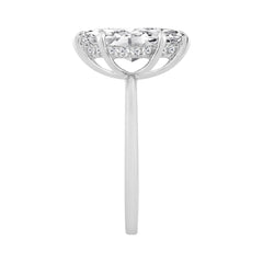 14K WHITE GOLD 2.00CT MARQUISE/ROUND DIAMOND LADIES RING (CENTER STONE MARQUISE DIAMOND 2.00CT)