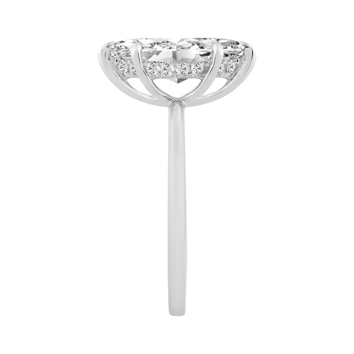 14K WHITE GOLD 2.00CT MARQUISE/ROUND DIAMOND LADIES RING (CENTER STONE MARQUISE DIAMOND 2.00CT)