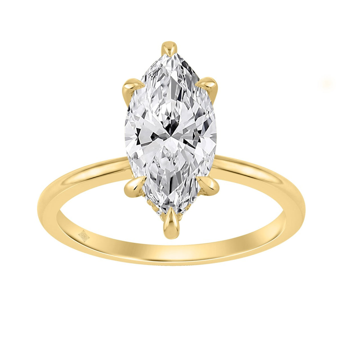 14K YELLOW GOLD 2.00CT MARQUISE/ROUND DIAMOND LADIES RING (CENTER STONE MARQUISE DIAMOND 2.00CT)
