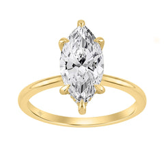 14K YELLOW GOLD 2.00CT MARQUISE/ROUND DIAMOND LADIES RING (CENTER STONE MARQUISE DIAMOND 2.00CT)