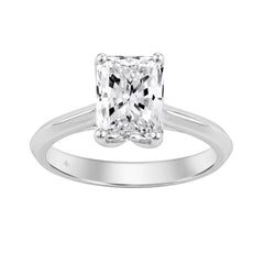 14K WHITE GOLD 2 1/2CT RADIANT DIAMOND LADIES RING 