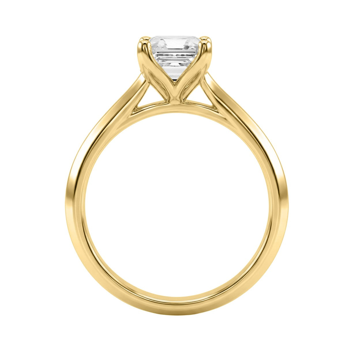 14K YELLOW GOLD 2 1/2CT RADIANT DIAMOND LADIES RING