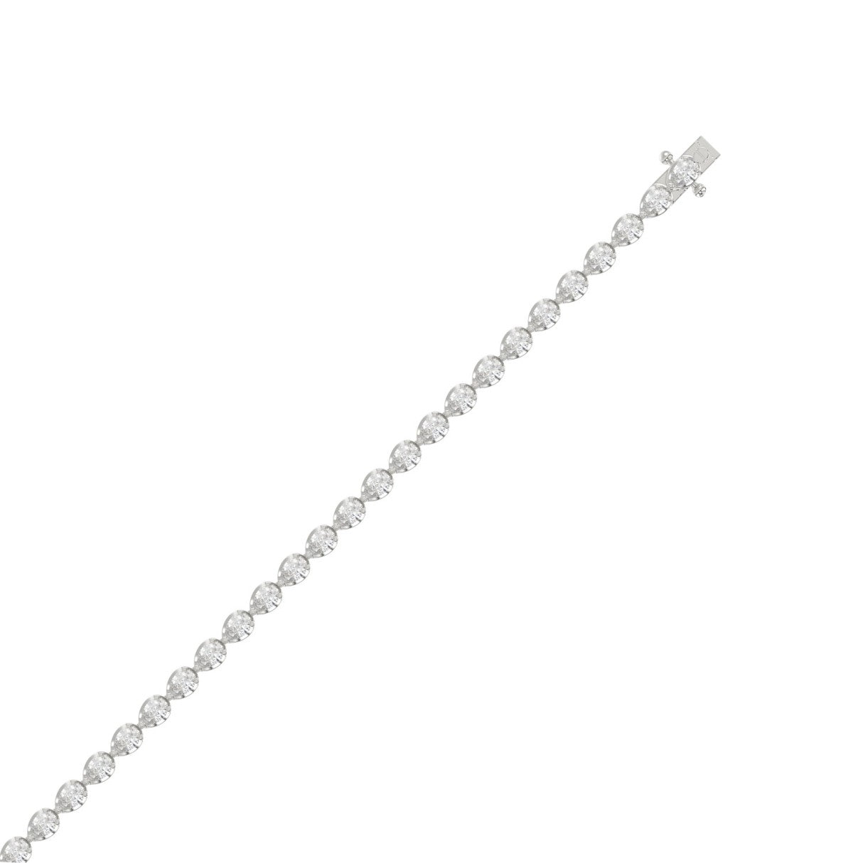 Elegant Pear Shape Diamond Ladies Tennis Bracelet in 14K White Gold 3 1/2CT (Color F-G -Clarity VS1/VS2)