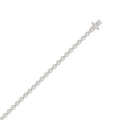 Fancy Oval Shape Diamond Ladies Tennis Bracelet in 14K White Gold 4CT (Color F-G -Clarity VS1/VS2)