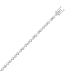 Fancy Oval Shape Diamond Ladies Tennis Bracelet in 14K White Gold 4CT (Color F-G -Clarity VS1/VS2)