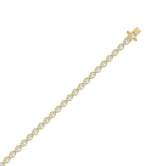 Fancy Oval Shape Diamond Ladies Tennis Bracelet in 14K Yellow Gold 4CT (Color F-G -Clarity VS1/VS2)