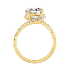 14K Yellow Gold Round Cut Diamond Bridal Ring 3 1/2Ct Wedding Engagement Ladies Ring 3Ct Round Center Stone (Color F-G -Clarity Vs1/Vs2)