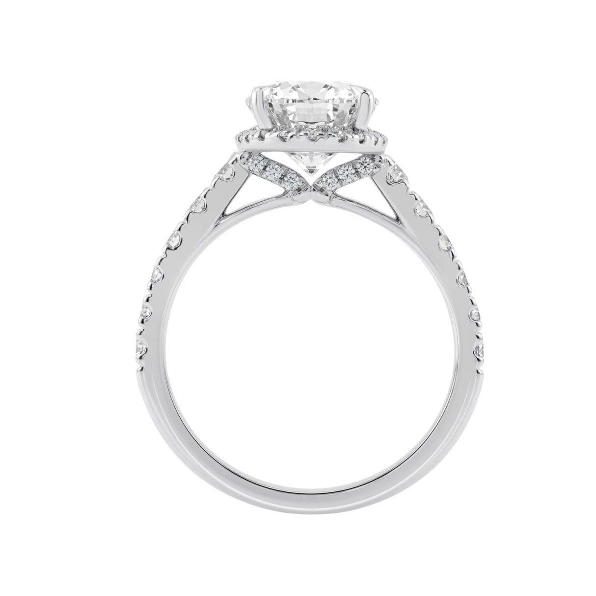 14K White Gold 4 3/4Ct Oval Cut Lab-Grown Diamond Engagement Ring With Hidden Halo Round & Oval Bridal Ring Set For Women 4Ct Oval Center Stone (Color