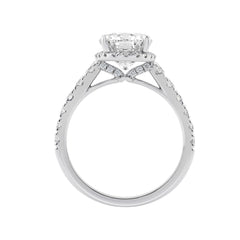 14K White Gold 4 3/4Ct Oval Cut Lab-Grown Diamond Engagement Ring With Hidden Halo Round & Oval Bridal Ring Set For Women 4Ct Oval Center Stone (Color