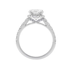 14K White Gold 4 3/4Ct Oval Cut Lab-Grown Diamond Engagement Ring With Hidden Halo Round & Oval Bridal Ring Set For Women 4Ct Oval Center Stone (Color F-G -Clarity Vs1/Vs2)