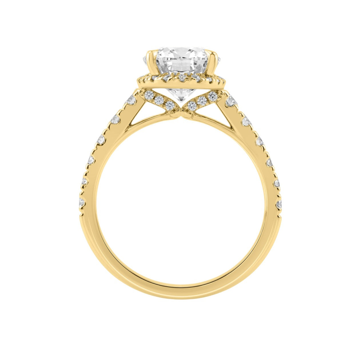 14K Yellow Gold 4 3/4Ct Oval Cut Lab-Grown Diamond Engagement Ring With Hidden Halo Round &amp; Oval Bridal Ring Set For Women 4Ct Oval Center Stone (