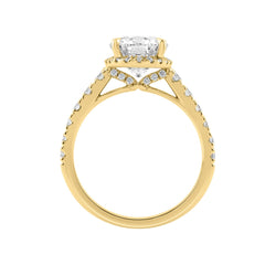14K Yellow Gold 4 3/4Ct Oval Cut Lab-Grown Diamond Engagement Ring With Hidden Halo Round & Oval Bridal Ring Set For Women 4Ct Oval Center Stone (Color F-G -Clarity Vs1/Vs2)
