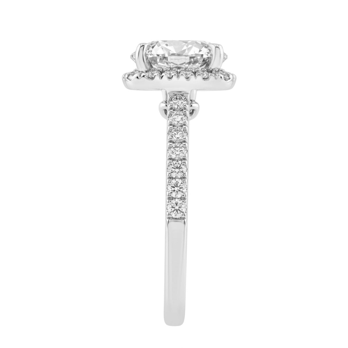 Elegance 14K White Gold 3 1/2Ct Round Diamond Bridal Ring Timeless Engagement Ring For Women 3Ct Round Center Stone (Color F-G -Clarity Vs1/Vs2)