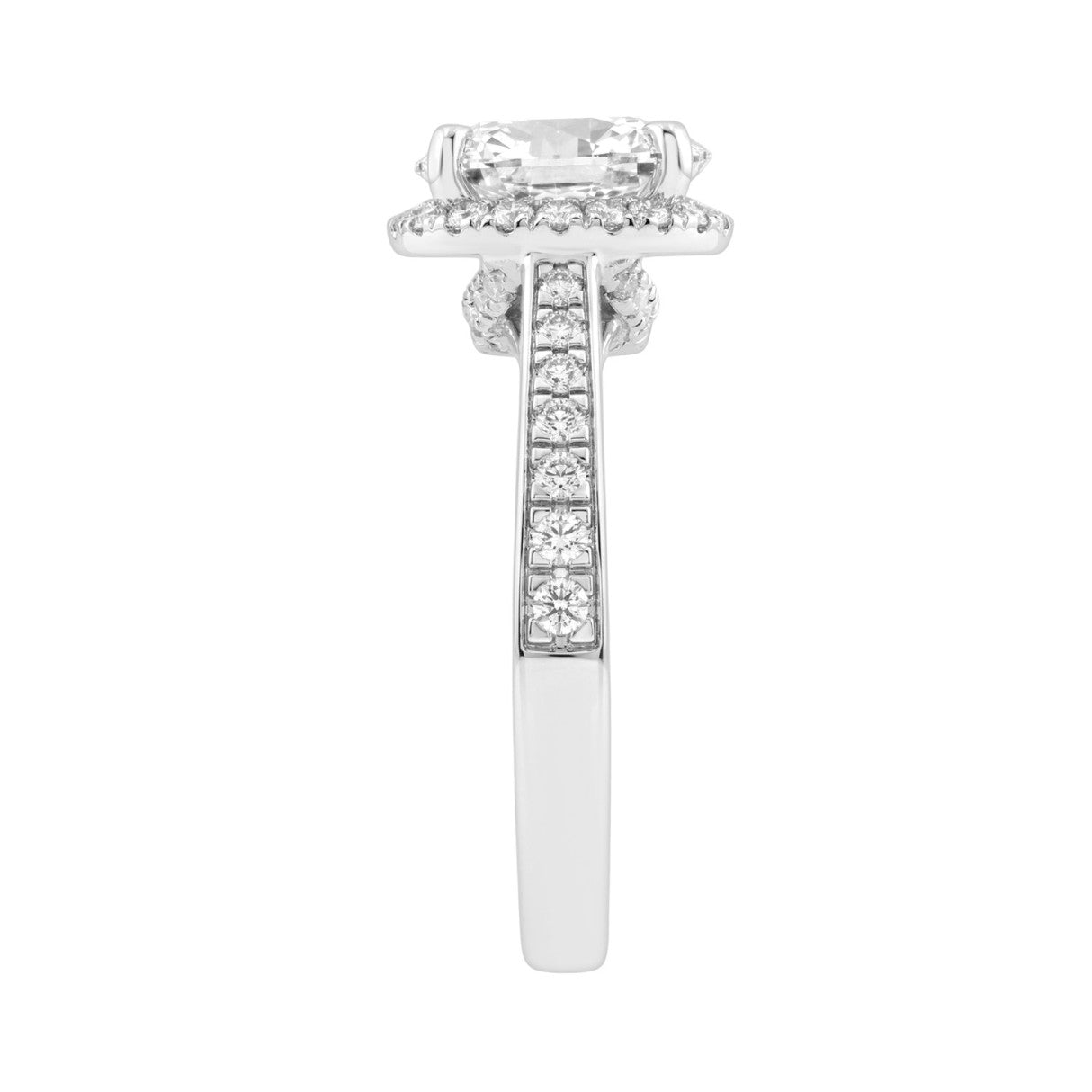 14K White Gold 3 1/2Ct Round Brilliant Diamond Hidden Halo Engagement Ring Fashion Bridal Ring For Women 3Ct Round Center Stone (Color F-G -Clarity Vs1/Vs2)