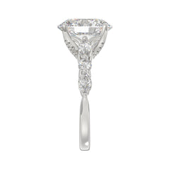 Elegant 14K White Gold  Bridal Fancy Ring for Ladies 3 3/4CT Round &amp; Marquise&amp; Oval Cut Diamonds 3.00CT Center stone (Color F-G -Clarity VS1/VS2)