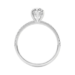 14K WHITE GOLD 1 3/4CT MARQUISE/ROUND DIAMOND LADIES RING (CENTER STONE MARQUISE DIAMOND 1 1/2CT)