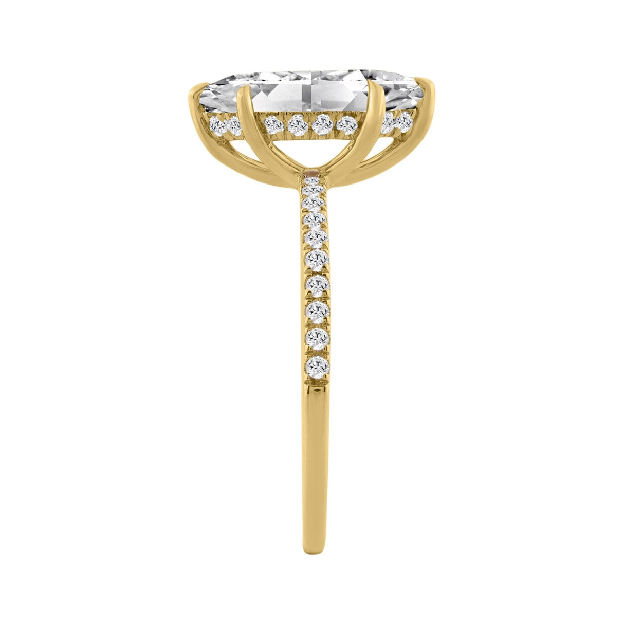 14K YELLOW GOLD 1 3/4CT MARQUISE/ROUND DIAMOND LADIES RING (CENTER STONE MARQUISE DIAMOND 1 1/2CT)
