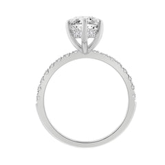 14K WHITE GOLD 3 1/2CT MARQUISE/ROUND DIAMOND LADIES RING (CENTER STONE MARQUISE DIAMOND 3CT)