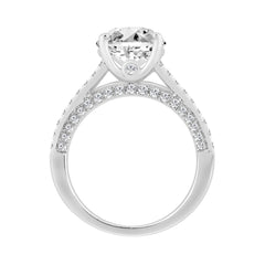 14K WHITE GOLD 5 1/2CT ROUND/PRINCESS/OVAL DIAMOND LADIES RING (CENTER STONE OVAL DIAMOND 4CT)