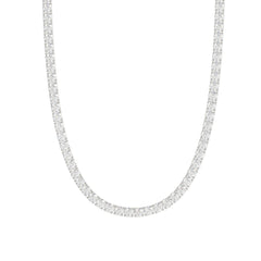 14K WHITE GOLD 6 7/8CT 16" ROUND DIAMOND LADIES TENNIS NECKLACE