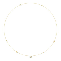 10K Yellow Gold Pearl &amp; Ladies Necklace 1/5CT  Marquise Diamonds (Color F-G -Clarity VS1/VS2)