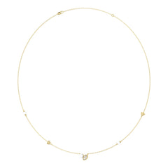 10K Yellow Gold Pearl &amp; Ladies Necklace 1/5CT  Marquise Diamonds (Color F-G -Clarity VS1/VS2)