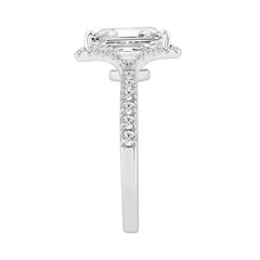 Ladies 14K White Gold Ladies Elegance-Ring 4 1/2CT Round &amp; Radiant Lab Grown Cut Diamond 4.00CT Radiant Center stone (Color F-G -Clarity VS1/VS2)