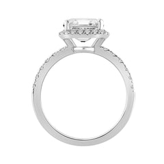 Ladies 14K White Gold Ladies Elegance-Ring 4 1/2CT Round &amp; Radiant Lab Grown Cut Diamond 4.00CT Radiant Center stone (Color F-G -Clarity VS1/VS2)