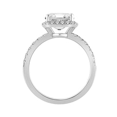 Ladies 14K White Gold Ladies Elegance-Ring 4 1/2CT Round &amp; Radiant Lab Grown Cut Diamond 4.00CT Radiant Center stone (Color F-G -Clarity VS1/VS2)
