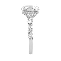 14K White Gold 5 1/2Ct Round Diamond Engagement Ring Women Bridal Wedding Ring 4Ct Round Center Stone (Color F-G -Clarity Vs1/Vs2)