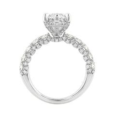 14K White Gold 5 1/2Ct Marquise Cut & Round Diamond Engagement Ring Women Bridal Wedding Ring 4Ct Marquise Center Stone (Color F-G -Clarity Vs1/Vs2)