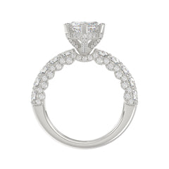 14K White Gold 5 1/2Ct Marquise Cut & Round Diamond Engagement Ring Women Bridal Wedding Ring 4Ct Marquise Center Stone (Color F-G -Clarity Vs1/Vs2)