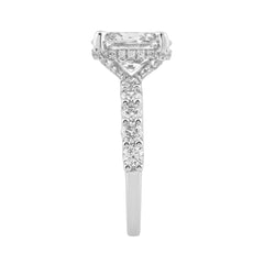 14K White Gold 5 1/2Ct Oval & Round Diamond Engagement Ring Women Bridal Wedding Ring 4Ct Oval Center Stone (Color F-G -Clarity Vs1/Vs2)
