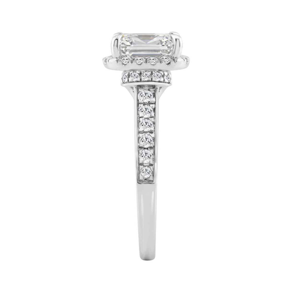 14K White Gold 2 1/2Ct Elongated Cushion Cut Diamond Halo Engagement Ring With Round Diamonds Bridal Ring For Women 2Ct Cushion Center Stone (Color F-G -Clarity Vs1/Vs2)