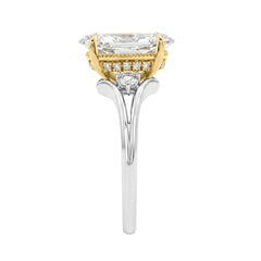 Elegance14K White/Yellow Gold Diamond Engagement Ring 2 1/4Ct Elongated Oval Center With Round Side Stones, Women Ring 2Ct  ELONGATED Oval Center Ston
