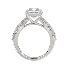 Luxury 14K White Gold Diamond Ring 6 1/4Ct Radiant Center Stone With Pear &amp; Round Diamonds, Women Fashion Engagement Ring (Color F-G -Clarity Vs1/Vs2)